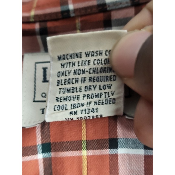 L.L.Bean Plaid Button Down Shirt Long Sleeve Traditional Fit Men Sz L-Tall Work - Picture 5 of 8